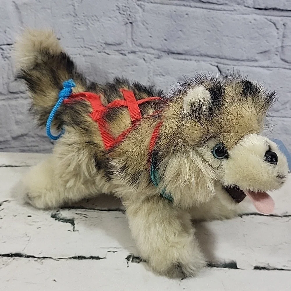 Kipmik Husky Plush‎ Sled Dog Harness Alaska Realistic Fur Blue Eyes 11